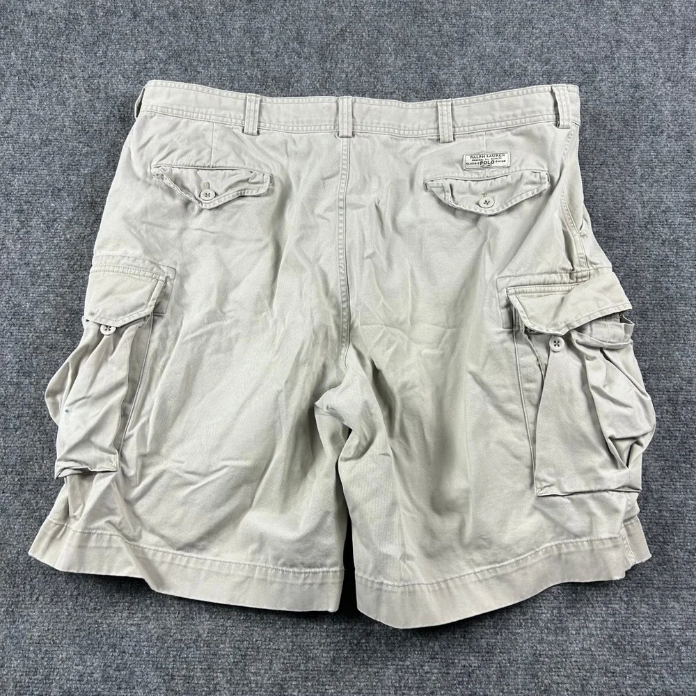 Polo Ralph Lauren‎ Cargo Shorts Mens 42 Tan Khaki Cotton Chino Classic Pockets